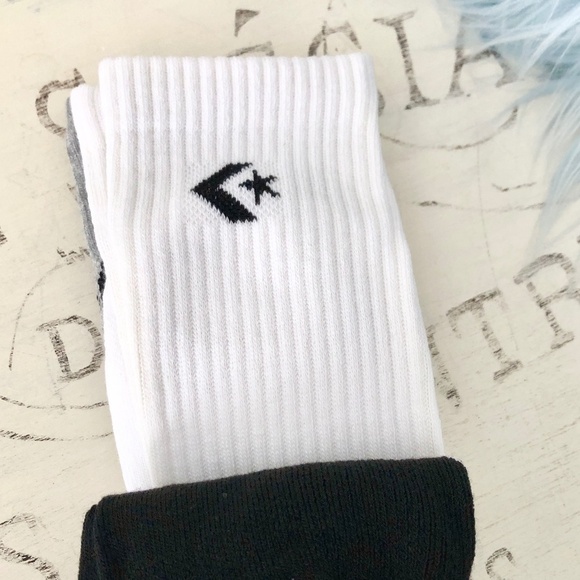 Converse All Star, Socks, Half Cushion Crew Socks, 3 Pairs, Mens, Size 6-12, NEW - Picture 6 of 12